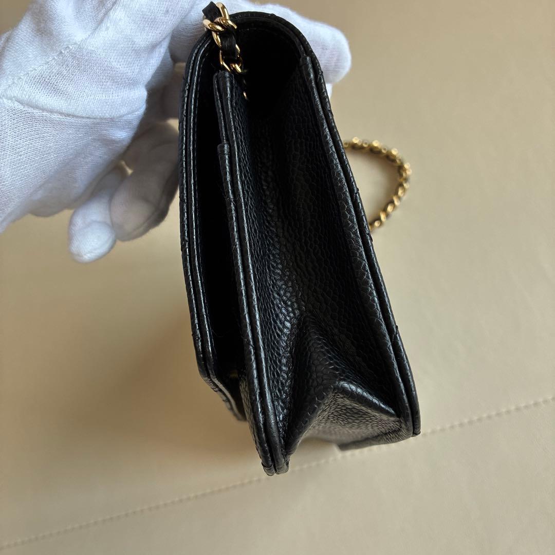 マンチェスター様美品⭐︎CHANELシャネル　チェーンウォレット　キャビアスキン
