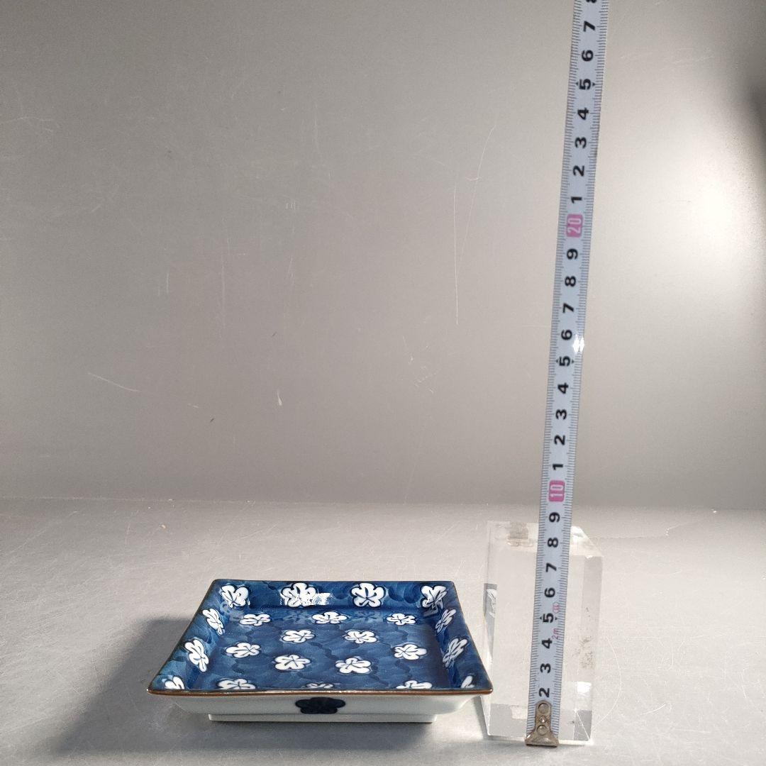 A1324-6/有田焼/源右衛門窯/古染風梅紋銘々皿5客/共箱/飾皿/懐石道具/