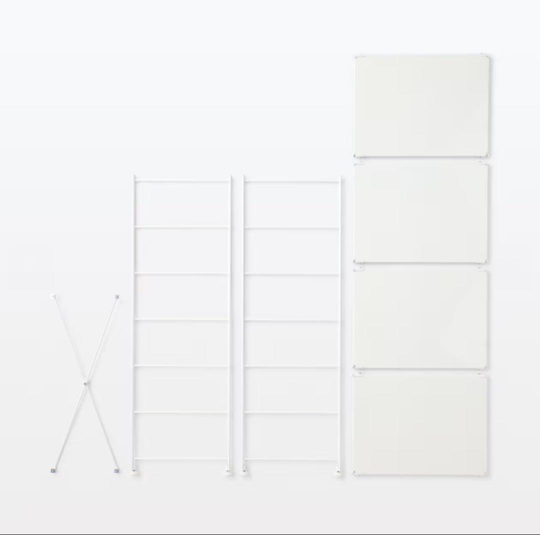 【良品】 無印良品 スチールユニットシェルフ スチール棚セット 中 ライトグレー