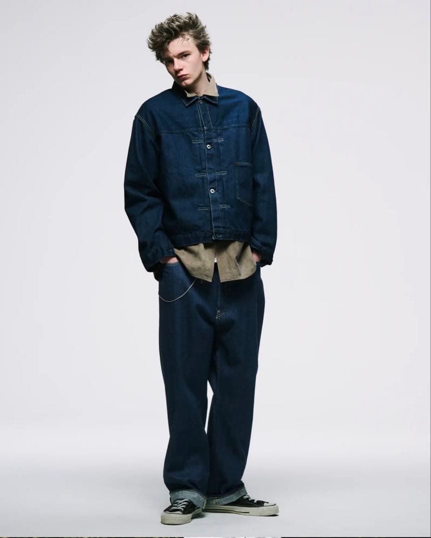 パンツ A.PRESSE No.22 Washed Wide Denim Pants