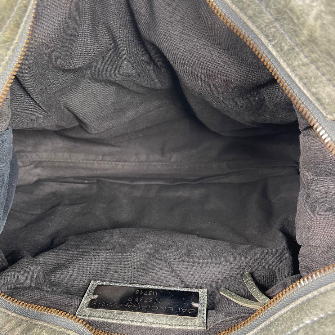 バレンシアガ　ハンドバッグ　ショルダーバッグ　2way レザー　グリーン