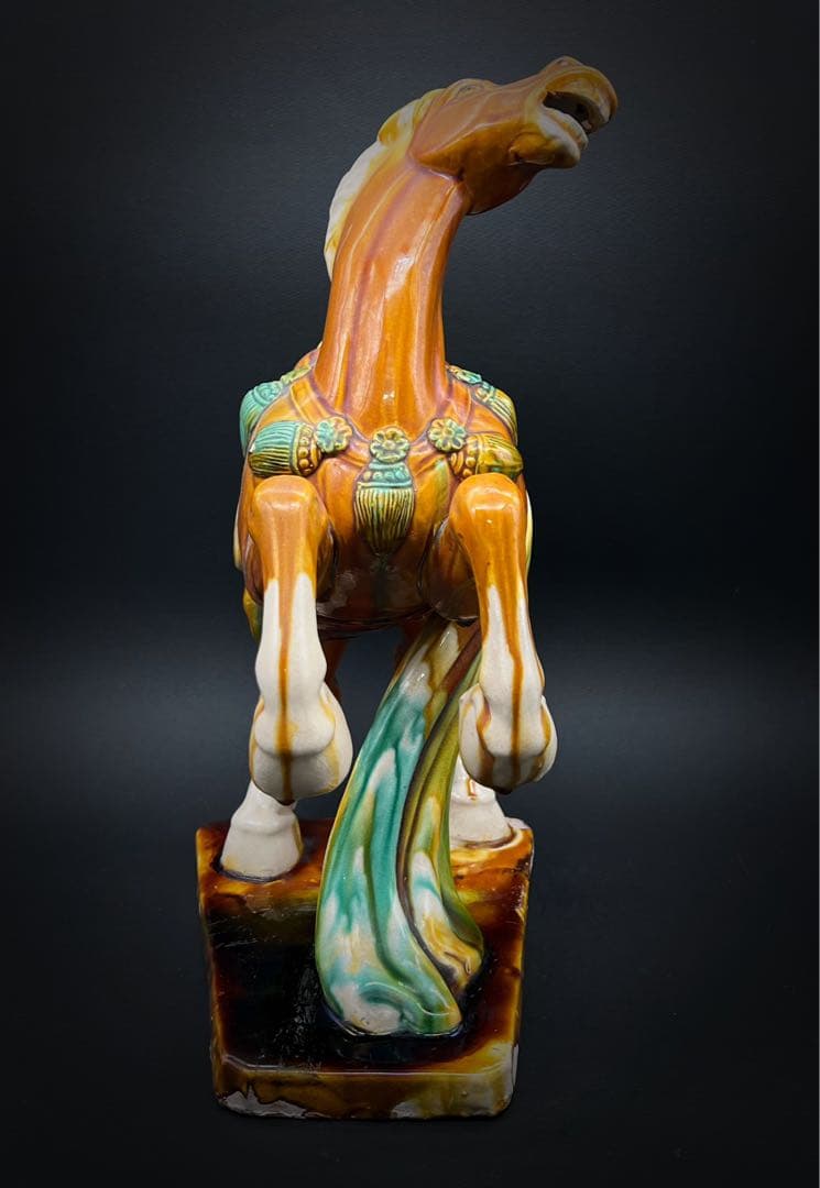 中国美術 唐三彩 馬 置物