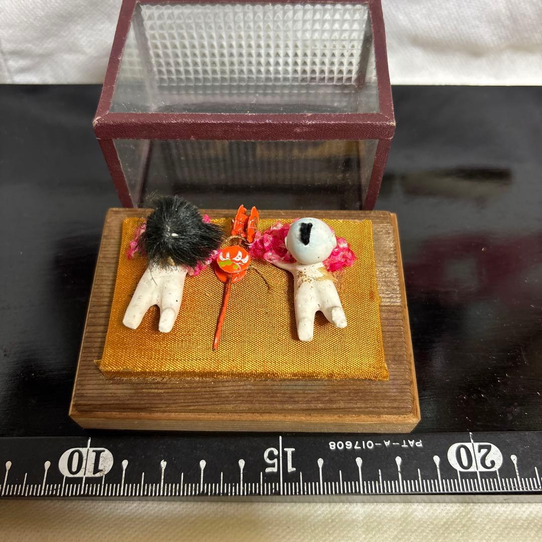 アンティーク、はいはい人形、童子こま犬、達磨ガラスケース大正昭和初期まとめて