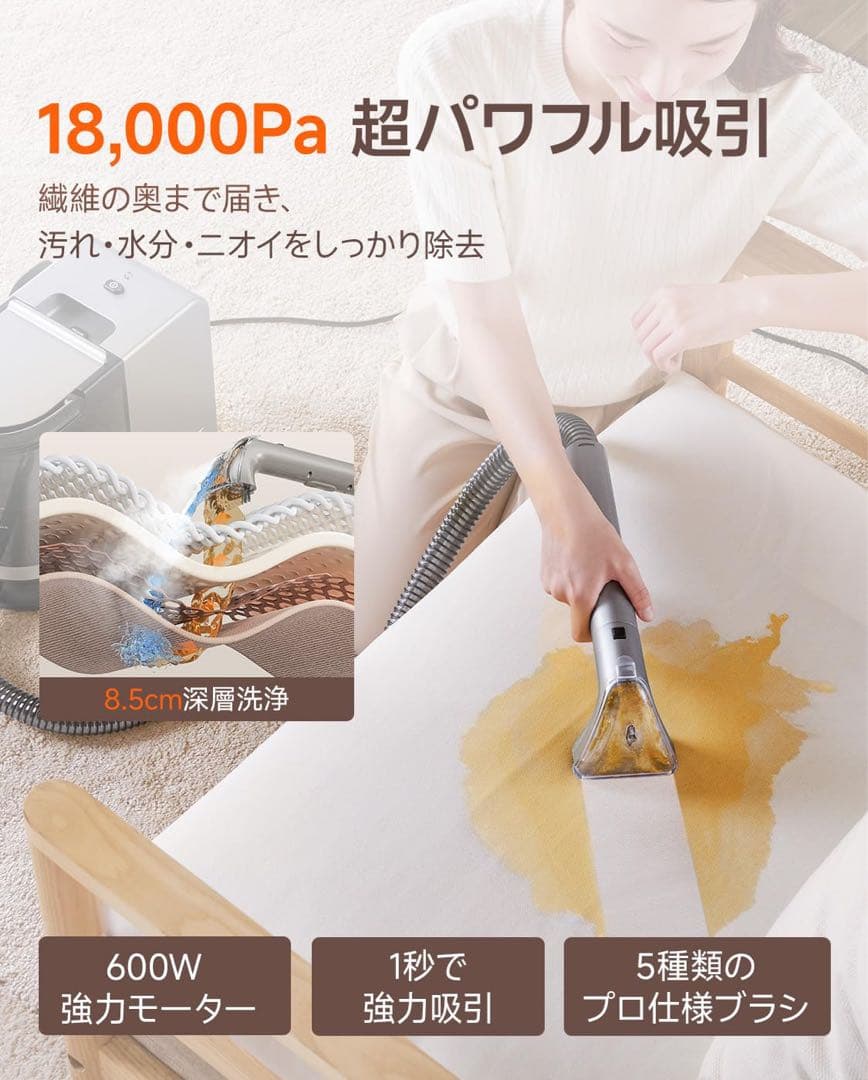 【新品未使用】スチームクリーナー 高温リンサークリーナー プロ仕様ブラシセット