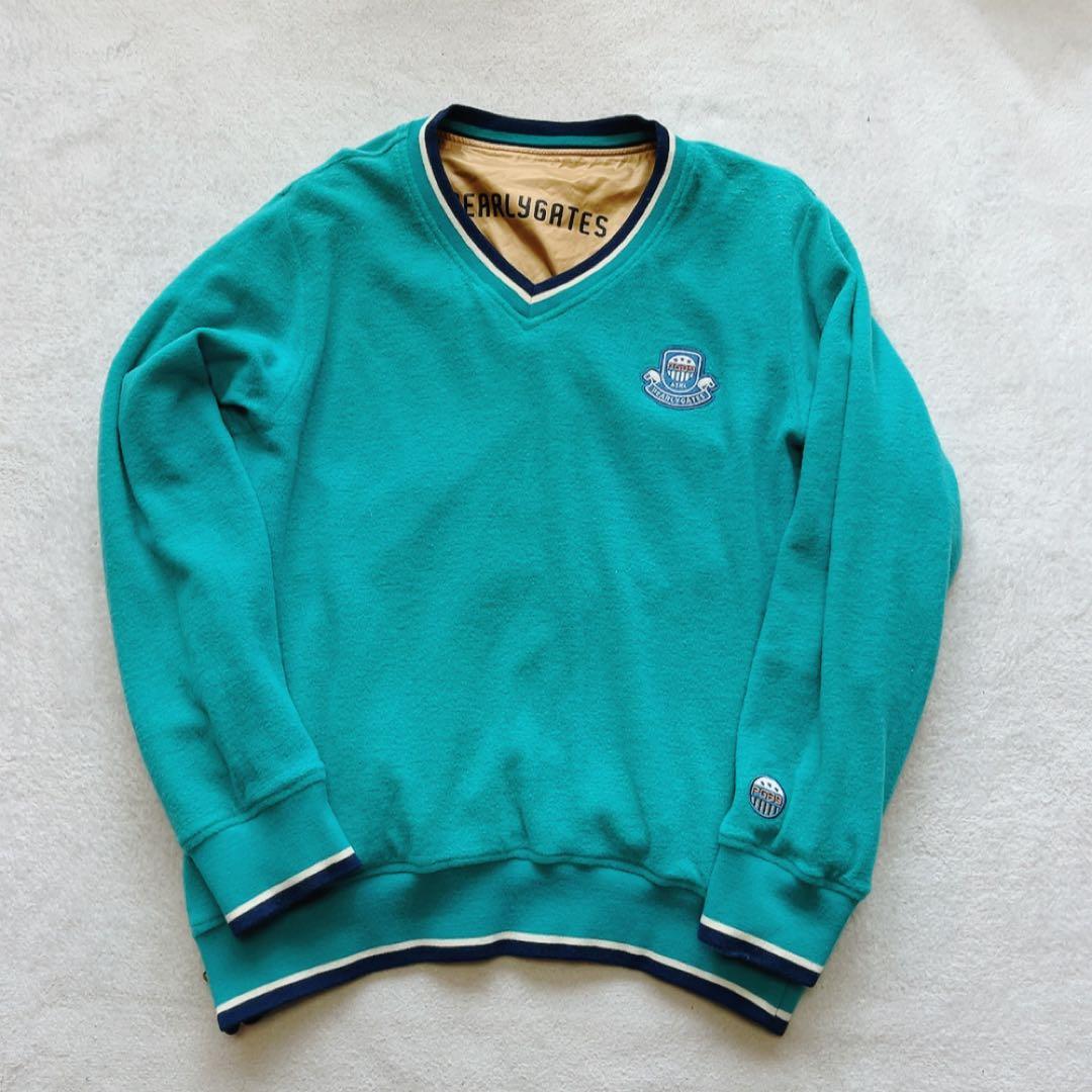 美品　パーリーゲイツ　リバーシブル　スニード　ゴールド　キャメル　フリース XL