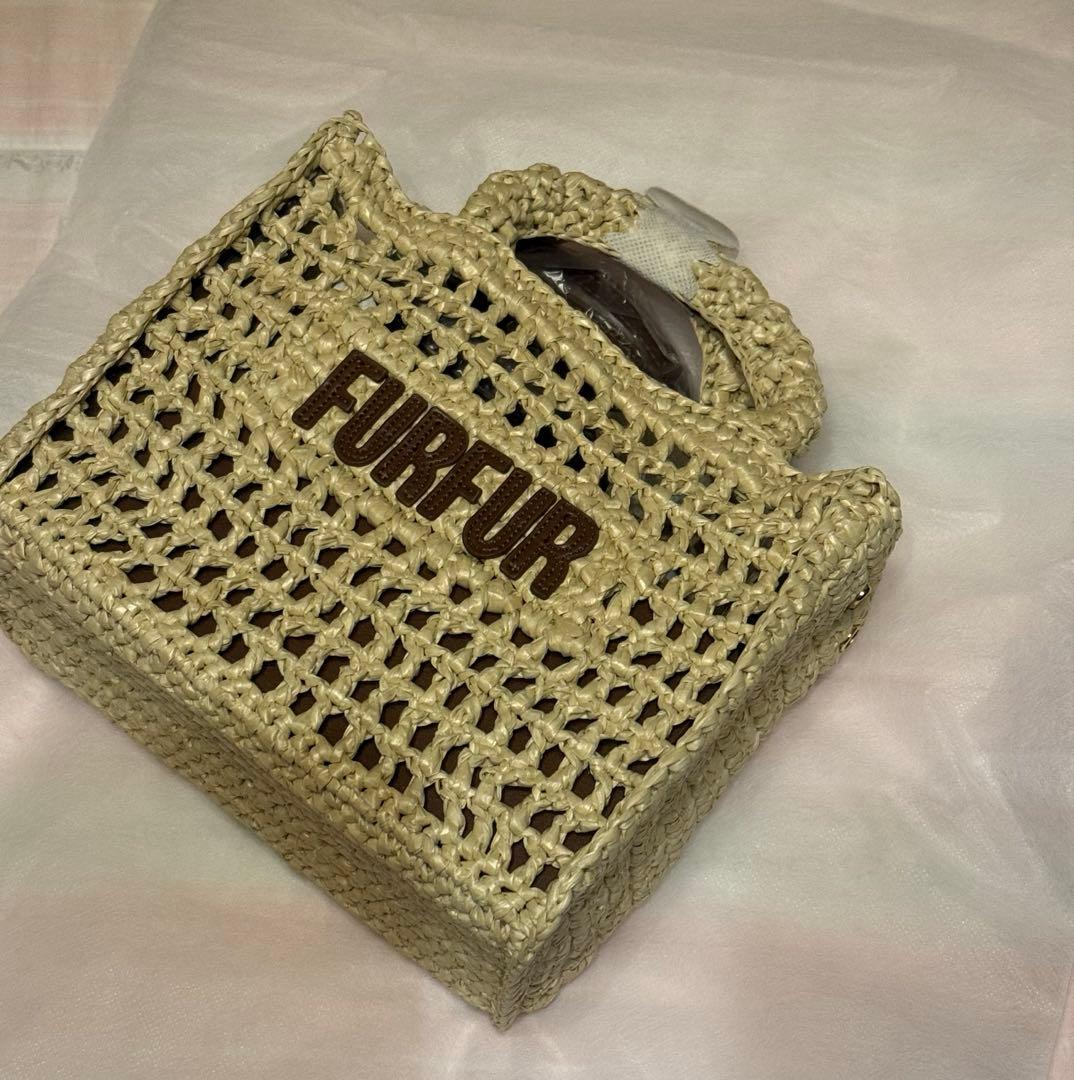 FURFUR ラフィアロゴトートバッグ
