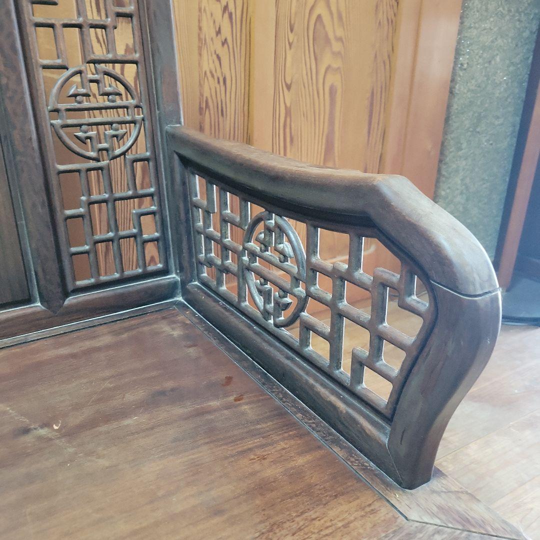 【貴重】アンティークチェア 唐木 中国 花梨 螺鈿 花鳥図 レトロ