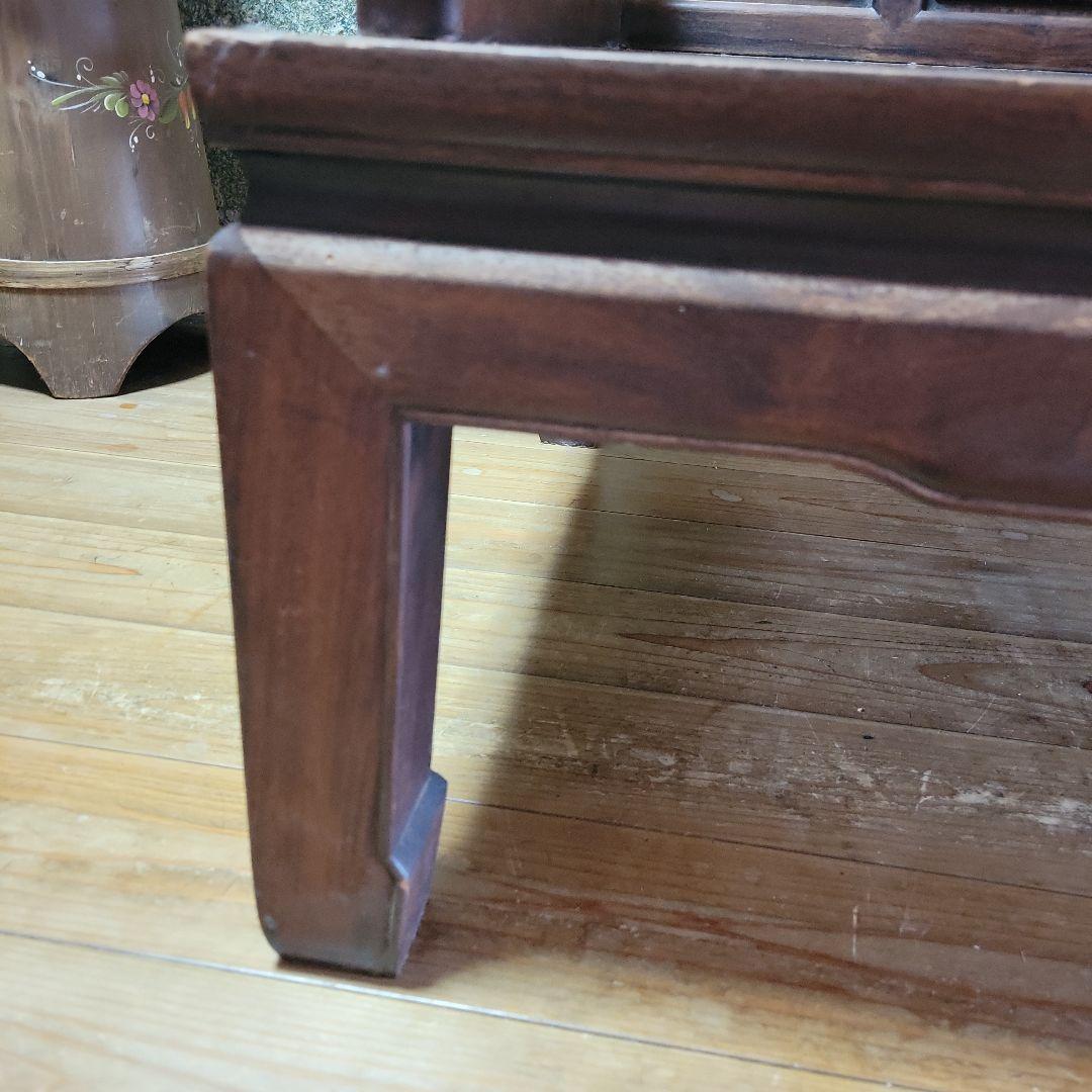 【貴重】アンティークチェア 唐木 中国 花梨 螺鈿 花鳥図 レトロ