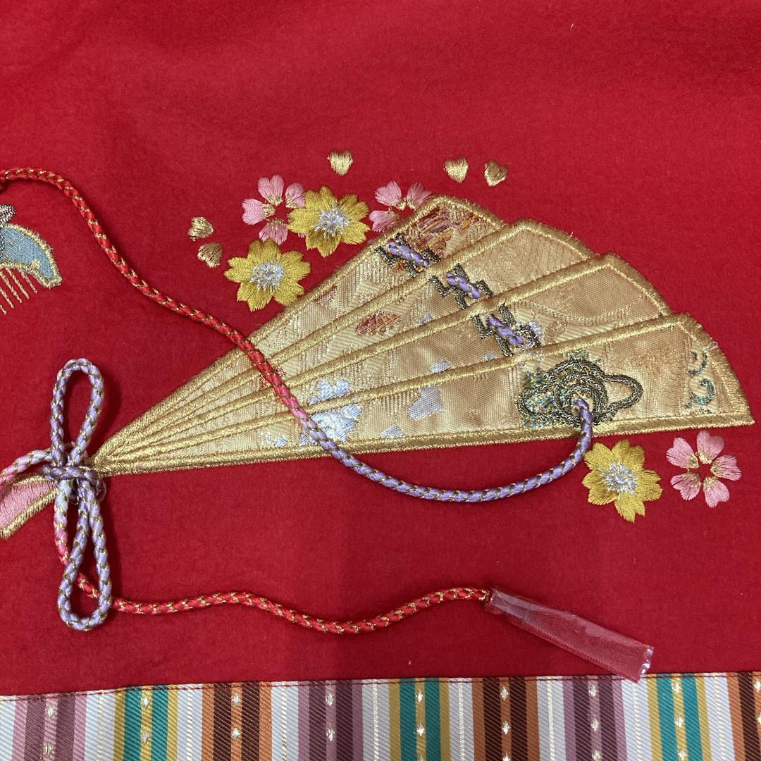 MS24　140×295㎝位　７段飾り毛せん　ひな人形布　７段赤布　段飾り毛せん