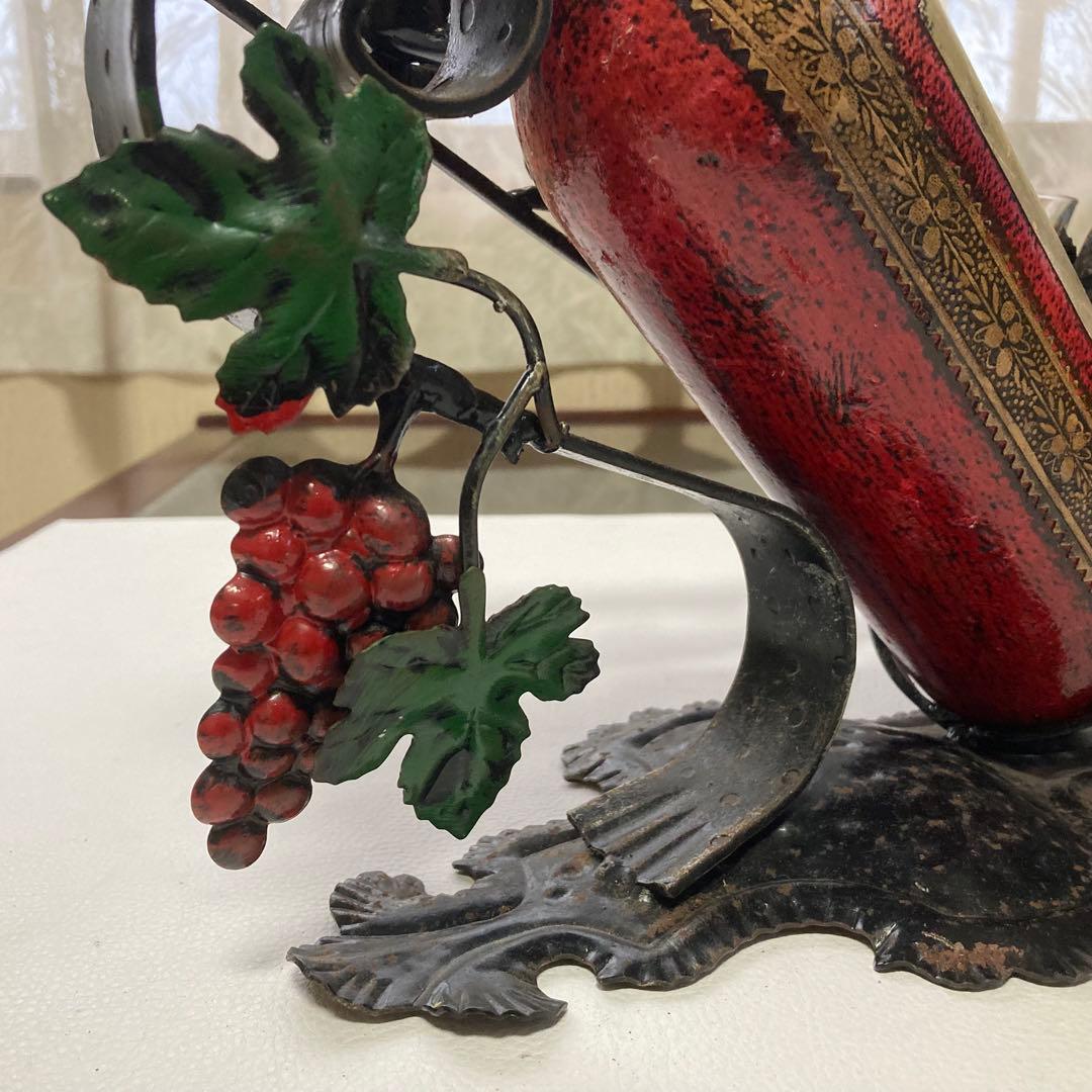 イタリア製 ワインホルダー スタンド ラック 葡萄柄 置物 オブジェ レトロ