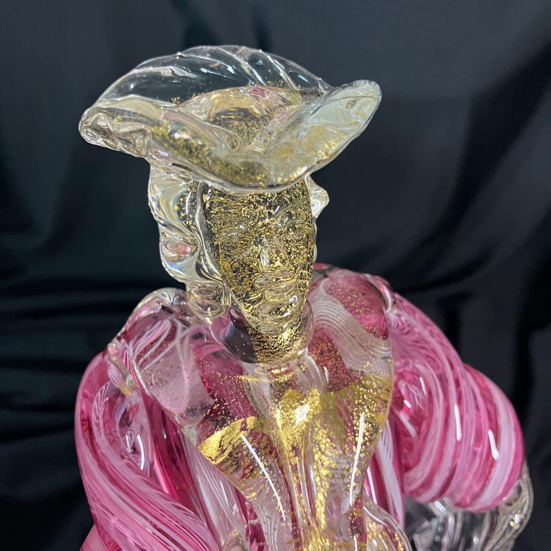 【匿名配送/希少】ベネチアングラス/ムラーノ/金彩/大型フィギュリン/工芸品