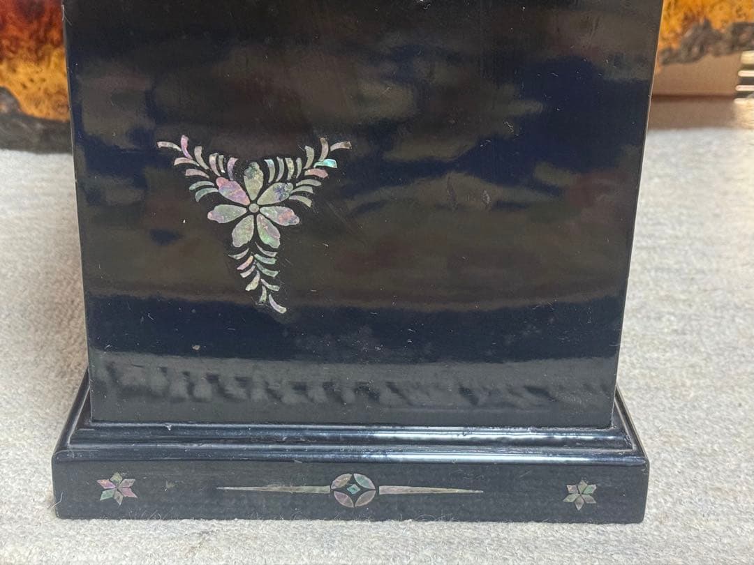 螺鈿付　山水人物図小箪笥　茶棚　送料込み260122