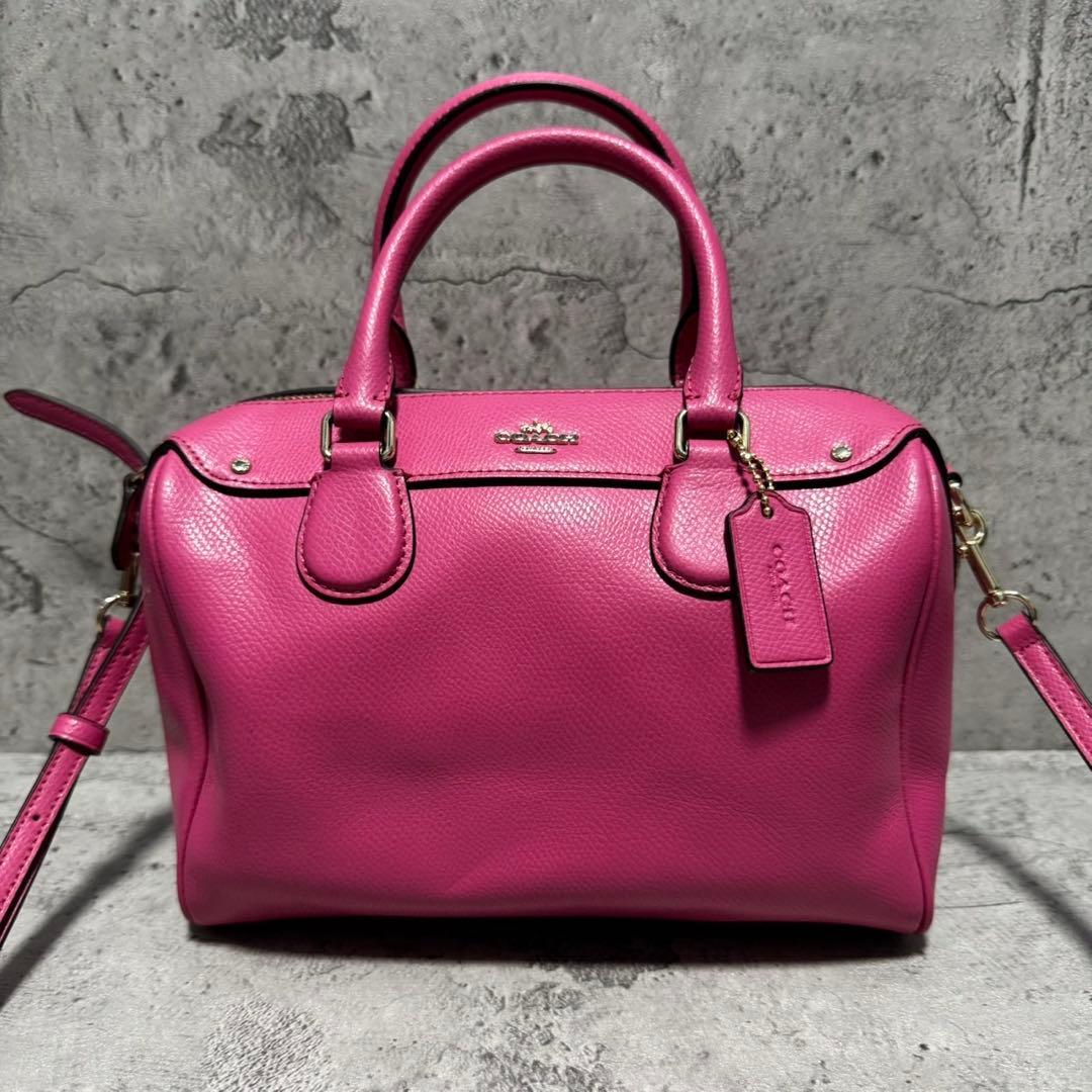 未使用級✨️コーチ 2way ショルダーバッグ ボストンバッグ レザー ピンク