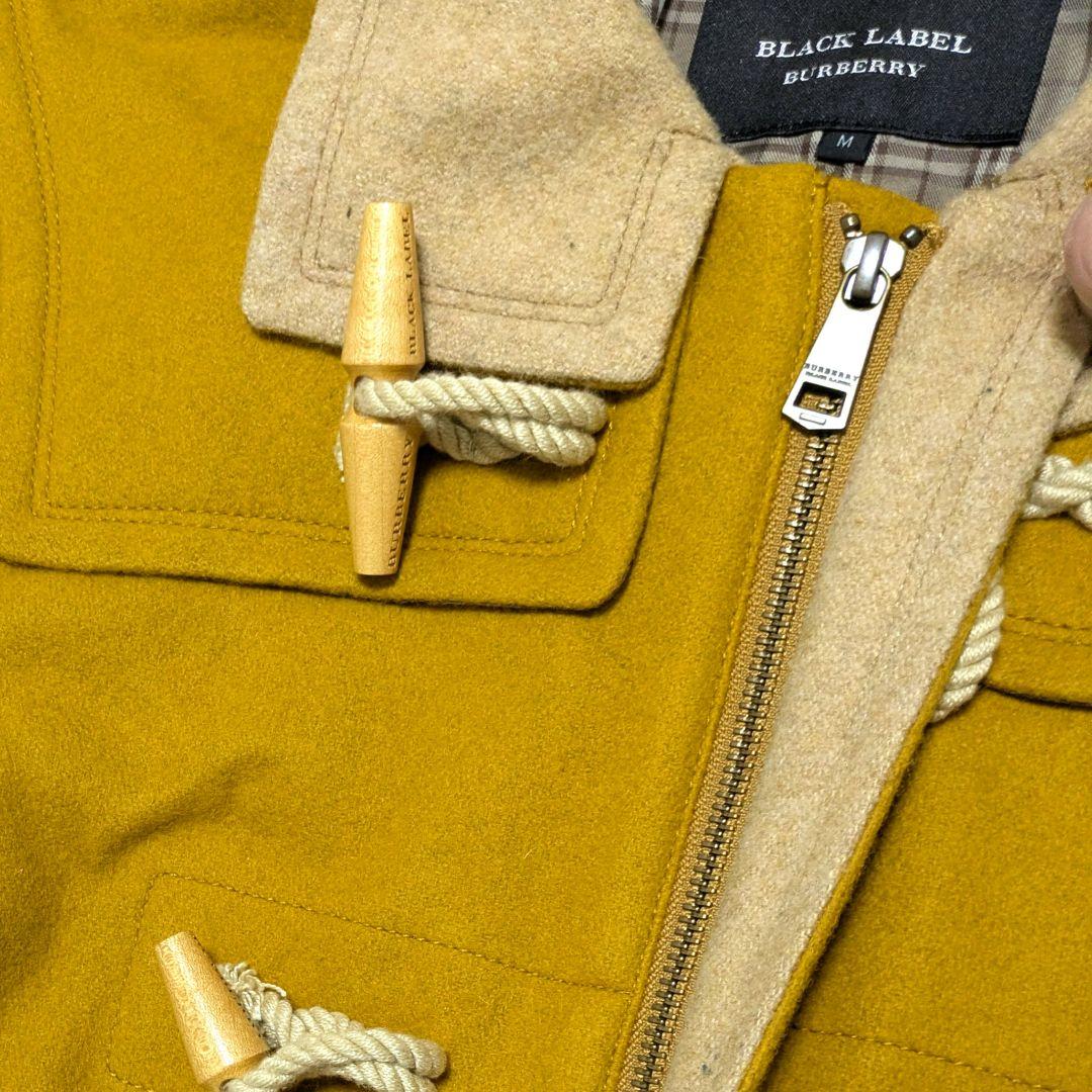 バーバリーブラックレーベル ダッフルコート ノバチェック マスタード M