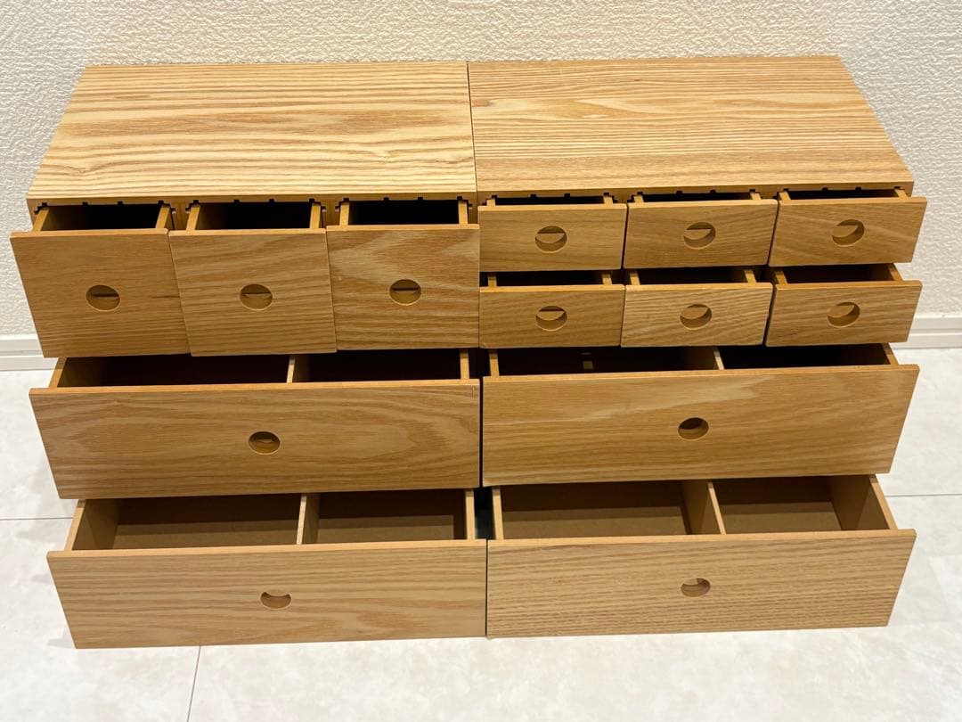 無印良品　天然木収納ボックス 13引き出し