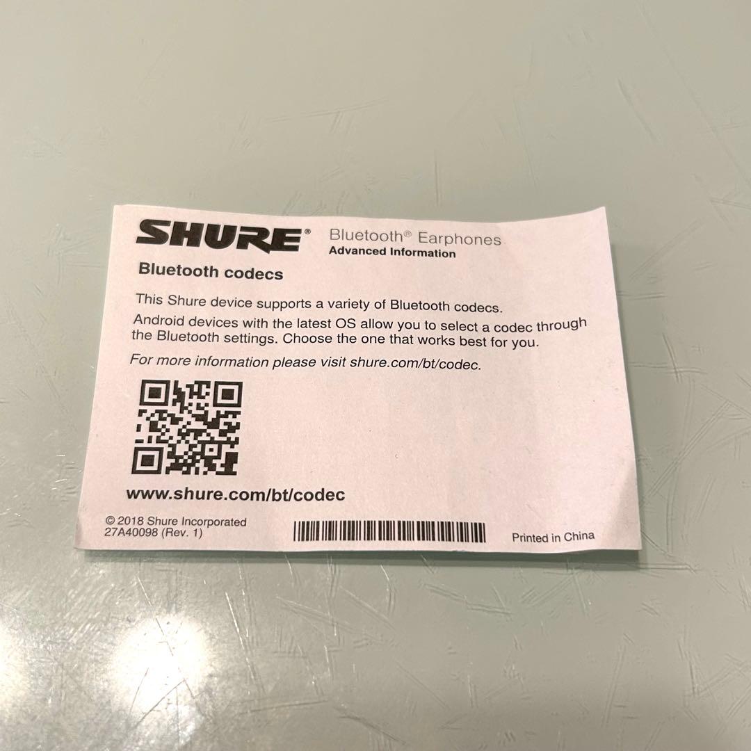 【新品 未使用品】SHURE RMCE-BT2 MMCXコネクタ搭載 リケーブル