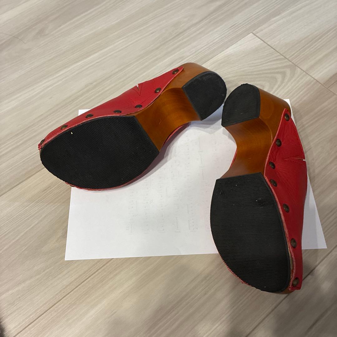 サンダル 下駄 みずとり レディース L 赤