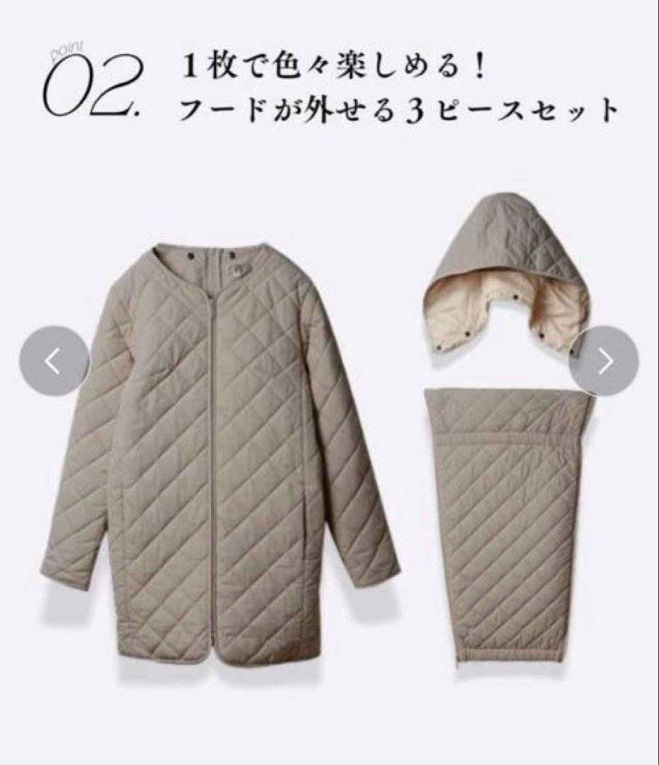 スウィートマミー キルティング ママコート 抱っこ おんぶ カーキ L