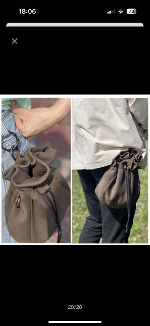 新品未使用 エゾ鹿革レザーバッグ ミニショルダーバッグ ROKUBO 一生モノ