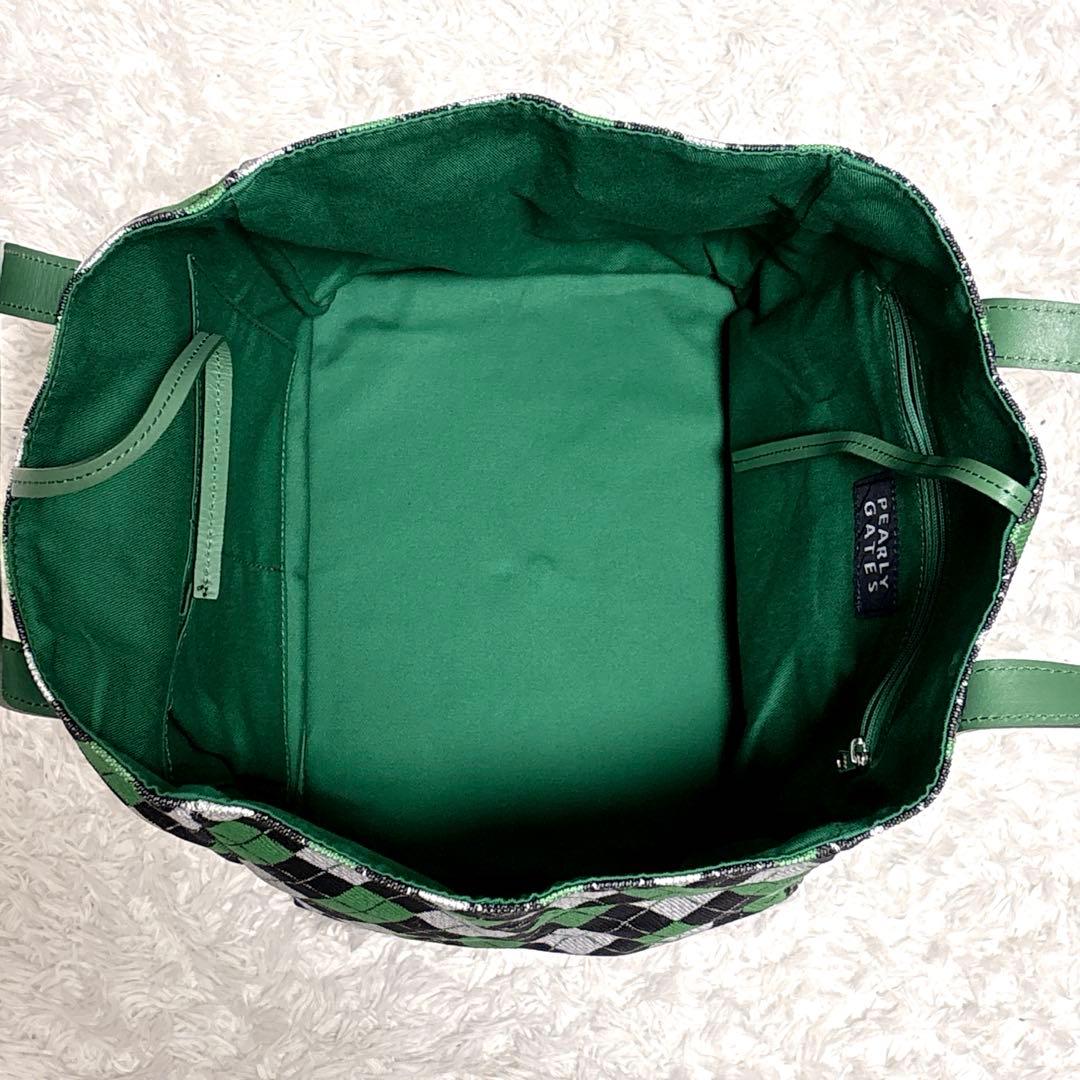 【新品】パーリーゲイツ カートバッグ トートバッグ アーガイル柄 グリーン