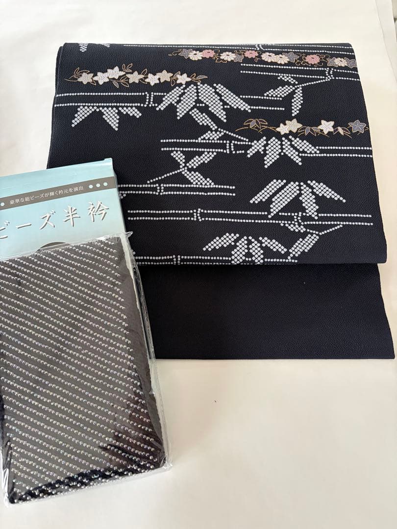 ★専用★【名古屋帯小物セット】名古屋帯　帯締め帯揚げ　　　　　　ビーズ半衿