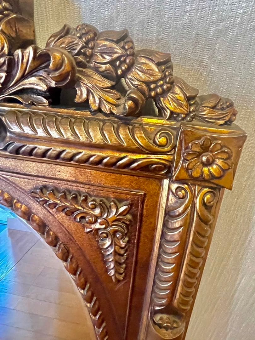 【高級豪華鏡/希少特大サイズ】大人気のアンティーク調 壁掛け鏡 ウォールミラー