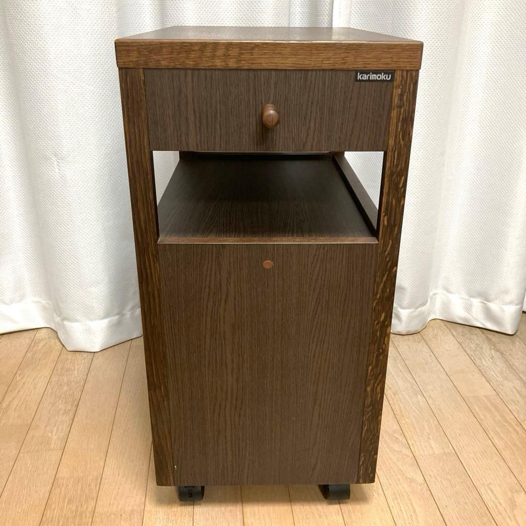 カリモク家具［ボナシェルタ］デスクワゴン／マルチワゴン フック／キャスター付