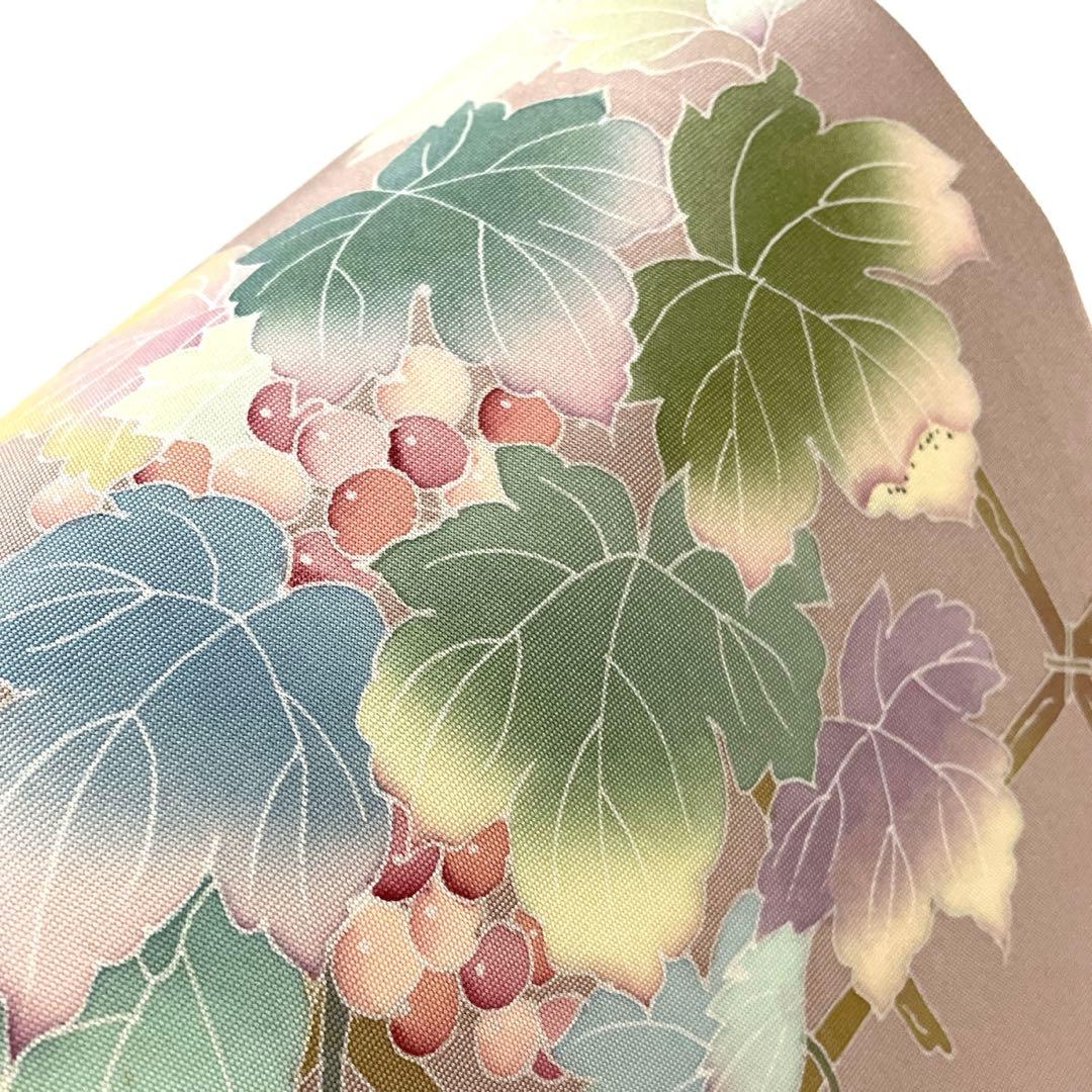 専用帯6229 ●高級 正絹 落款 作家物 塩瀬 友禅 名古屋仕立て名古屋帯葡萄