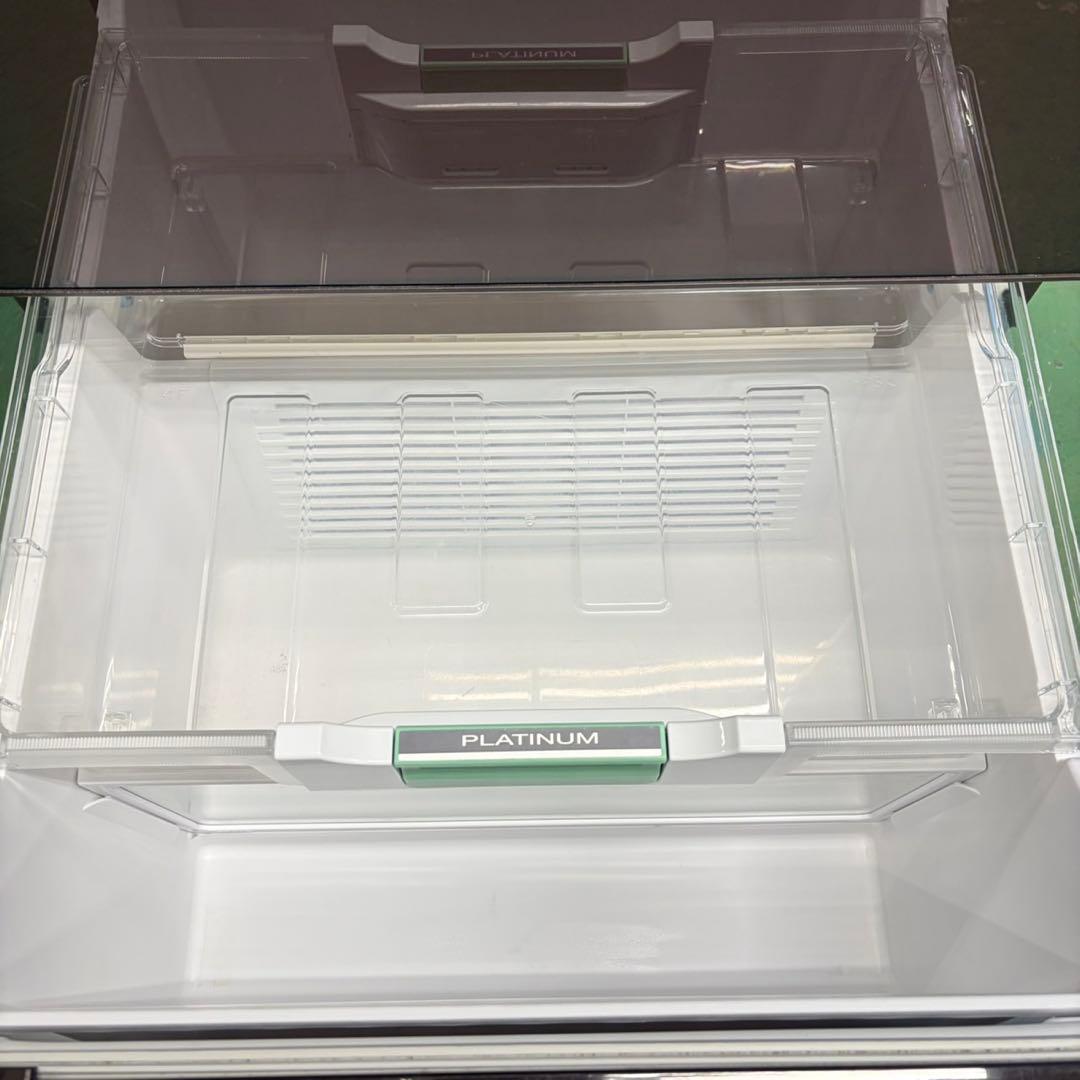 635 日立　大型冷蔵庫　400L強　小型　家庭用　右開き　自動製氷　ブラウン