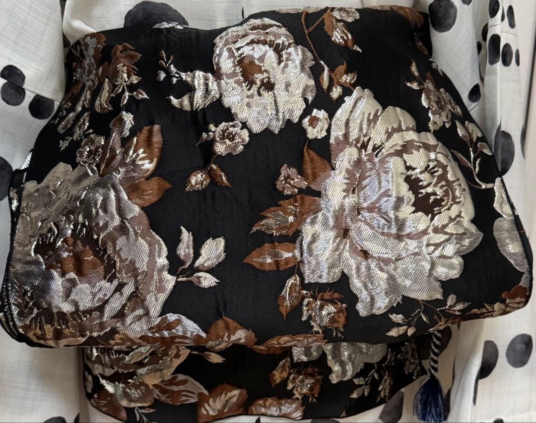 大人兵児帯【グリーンリリアルプ】【コットンフラワー】セット