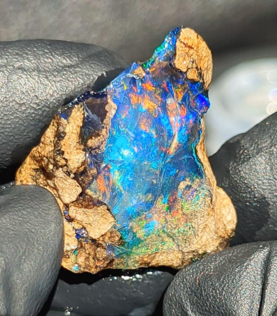 【38ct】エチオピア　オパール　原石　天然石　鉱物　標本　鉱石　ブルー