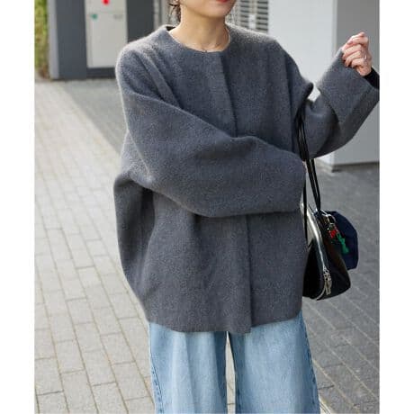 ダブルフェイスコクーンカーディガン