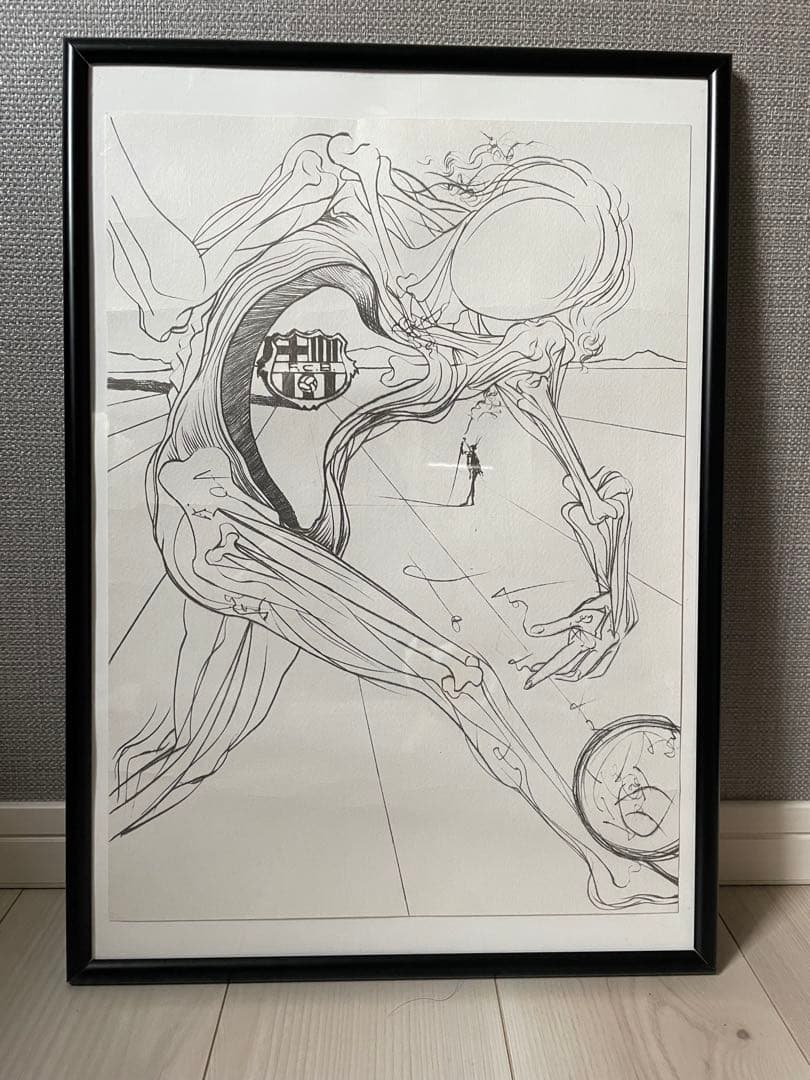 【貴重】　サルバドールダリ　ポスター　FCバルセロナ　新品額付き