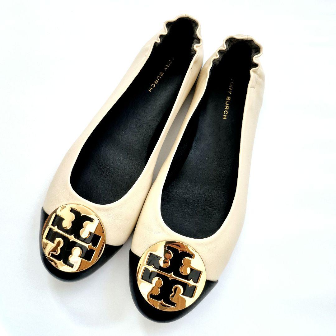 美品✨トリーバーチ TORY BURCH クレア キャップトゥ バレエ US7