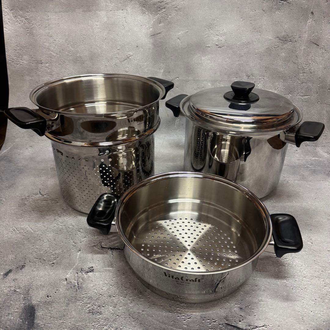 VitaCraft　ビタクラフト 両手鍋　深型　No.7026 3点セット