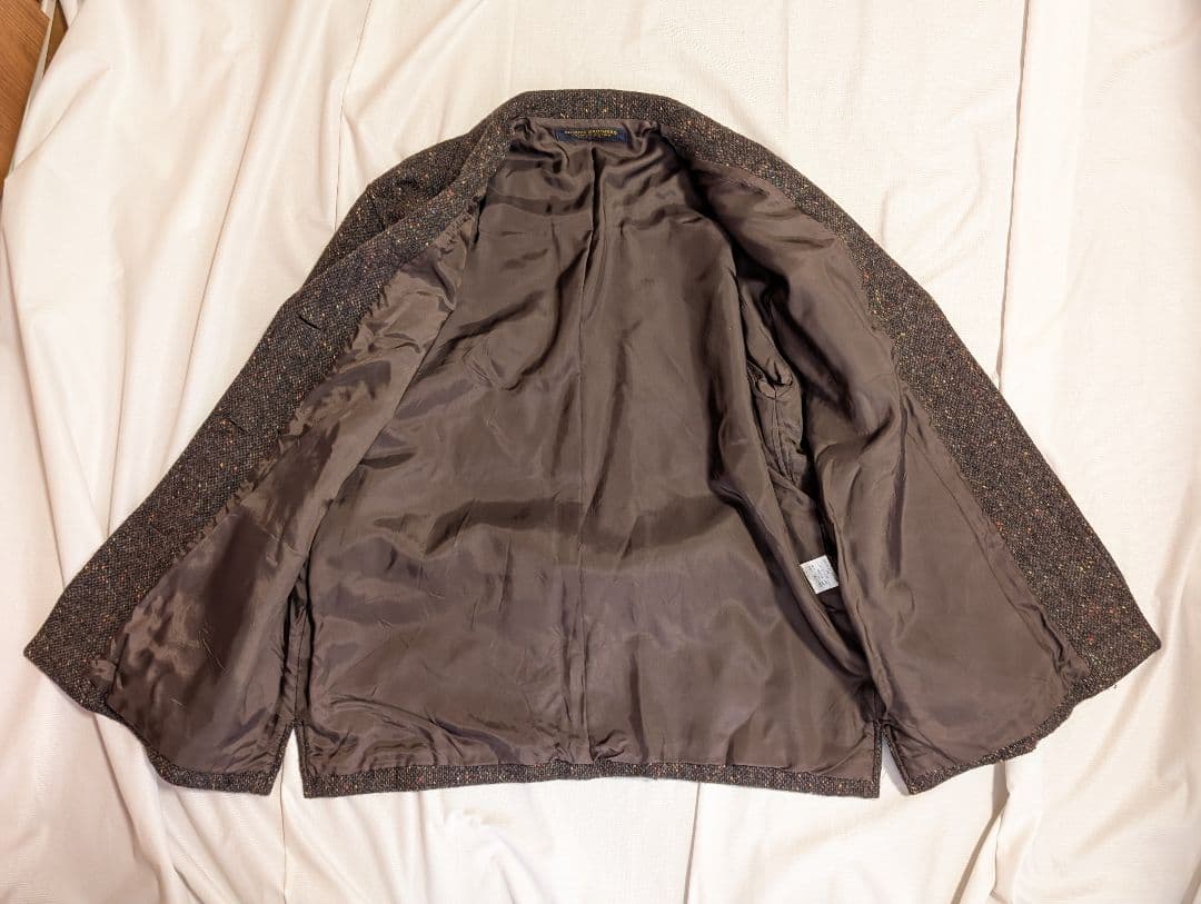 【Brooks Brothers】希少80sネップツイードハーフコート　ブラウン