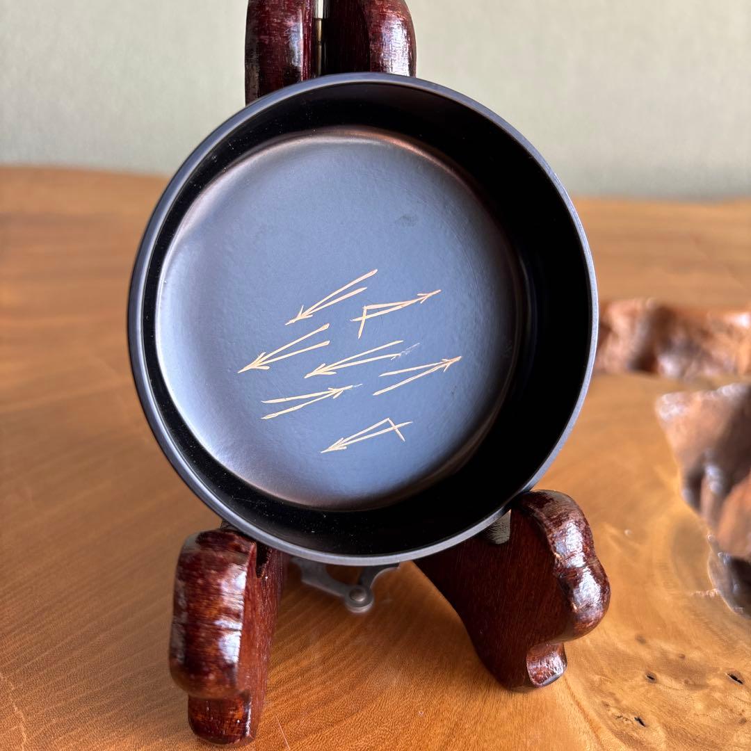 斎藤宗甫作 中棗 「遠山」金蒔絵 茶道具 共箱