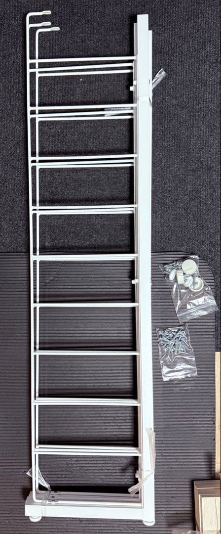 突っ張り壁面収納Nポルダ リビング収納2連セット(幅80cm ホワイトウォッシュ