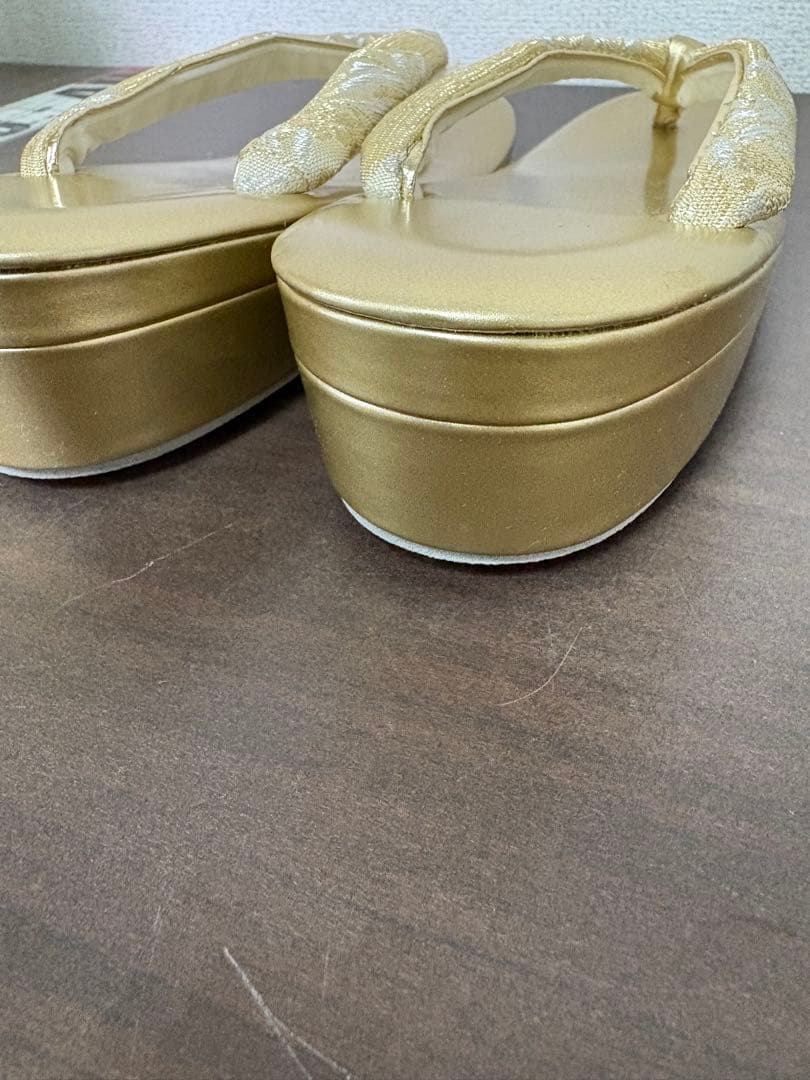 和装セット　バッグ　下駄　草履　ゴールド　着物　入学式　冠婚葬祭/C-0