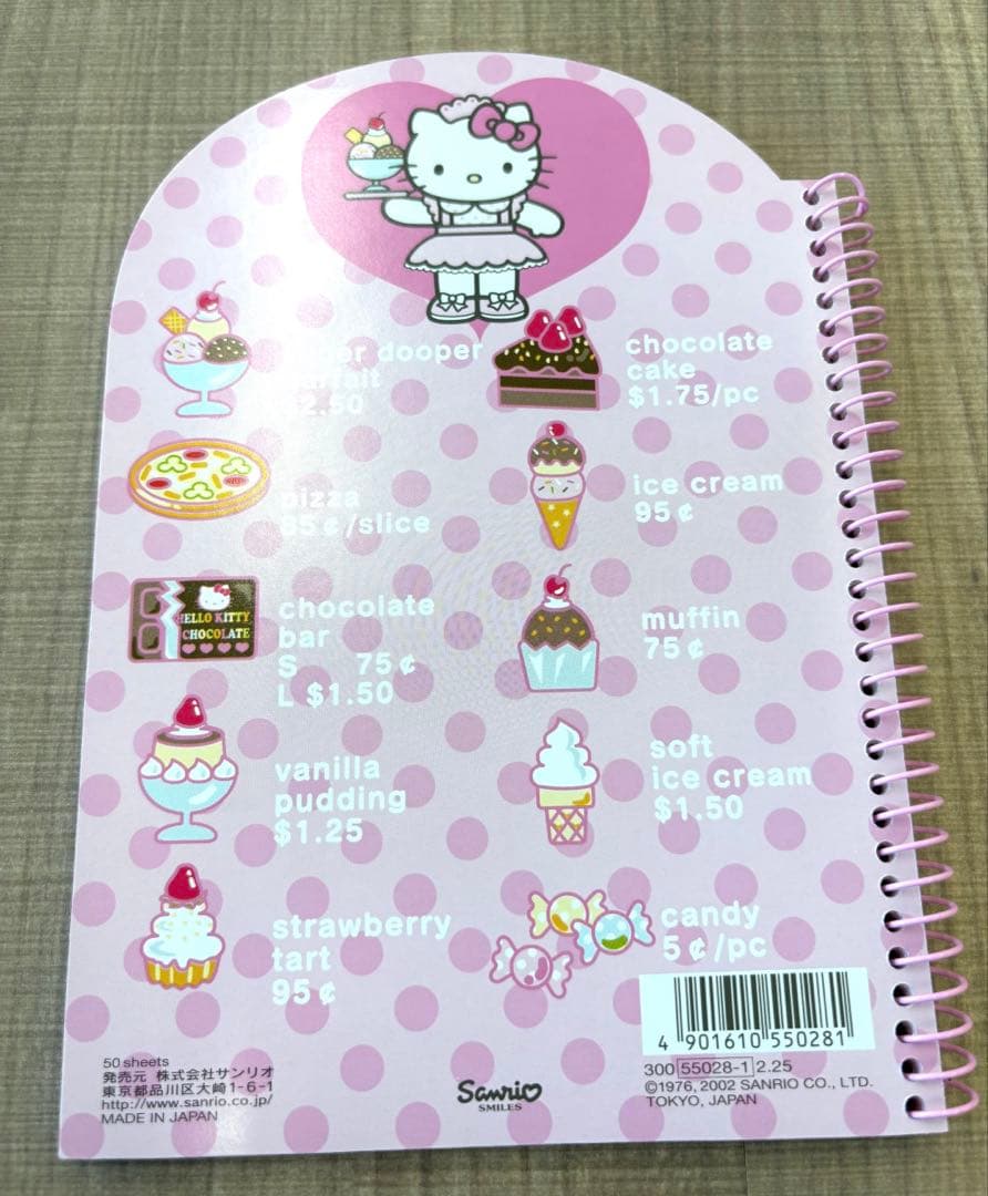 激レア✨️ハローキティ スイーツレストラン ウェイトレス キティ　ミニリングノート