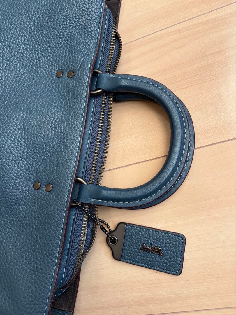 コーチ　11104 ローグブリーフ　グラブタンペブルレーザー　デニム(青系)