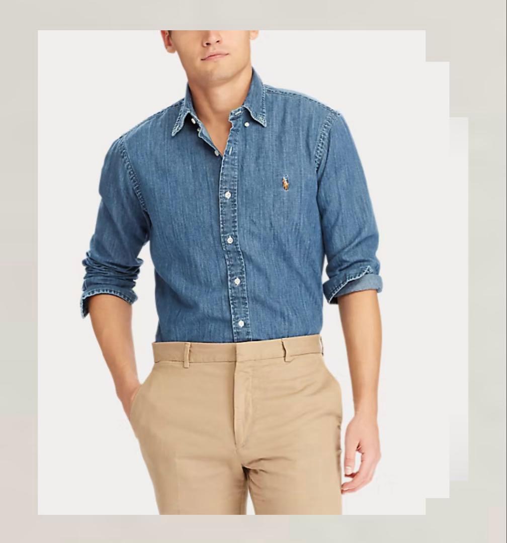 人気❣️定番　ラルフローレン　デニムシャツ　ダンガリーシャツ ポニー刺繍