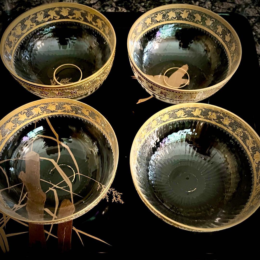 Antique St Louis Callot ボウル ソーサー 4セット