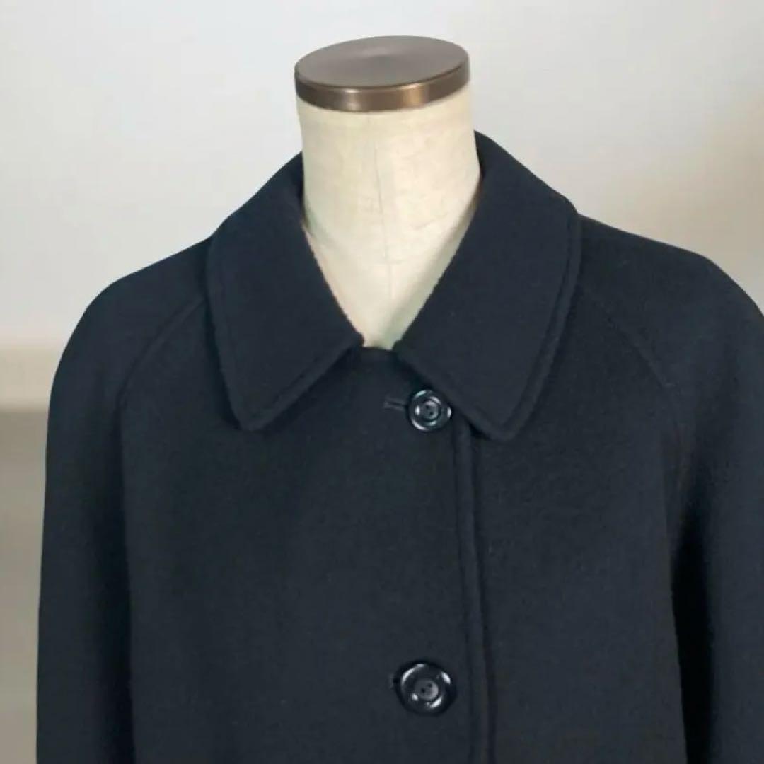 Burberrys ステンカラーコート カシミア混 ビンテージ 黒　M ウール