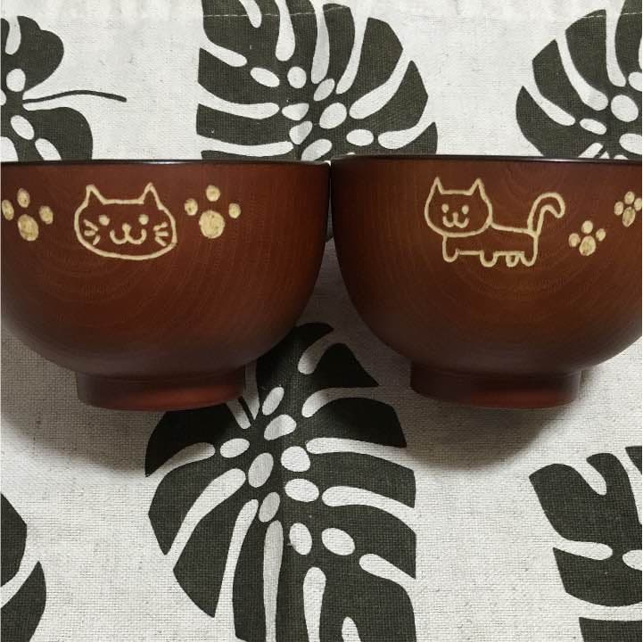 名入れ 父の日 猫好き にゃんこ ねこ お箸 夫婦茶碗