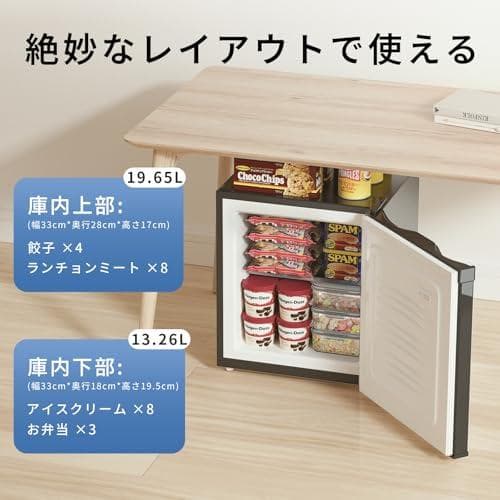 SAMKYO 冷凍庫 33L 小型 幅45cm 2時間急冷 ミニ冷凍庫 一人po