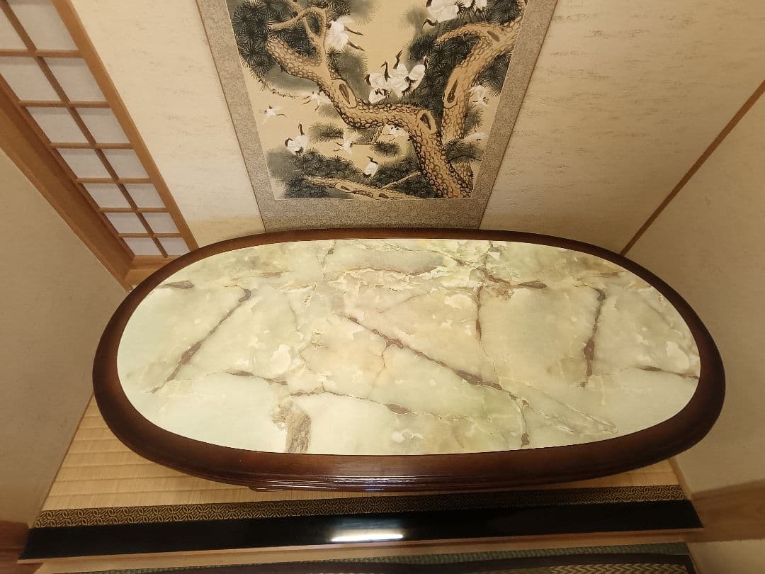 カリモク 大理石調 センターテーブル ローテーブル　応接テーブル　昭和レトロ