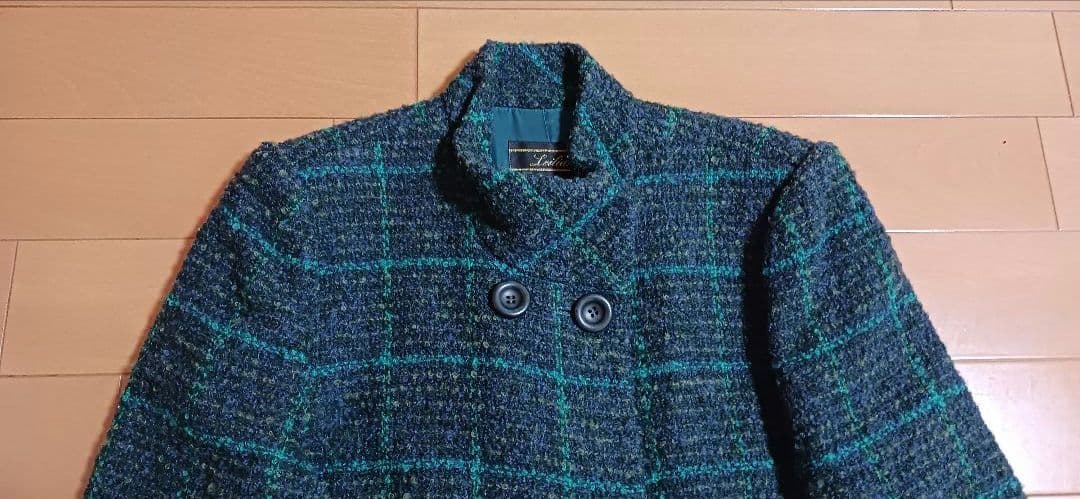 美品 レリアン コート 9 11 13 13+ 高級イタリア製生地 チェック柄