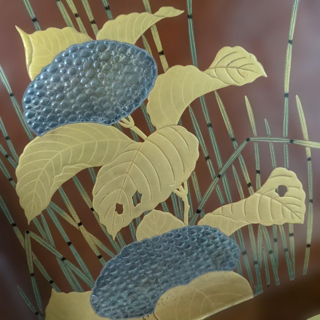 骨董　硯箱　蒔絵　紫陽花　大小　2枚組　木箱　木製　漆器