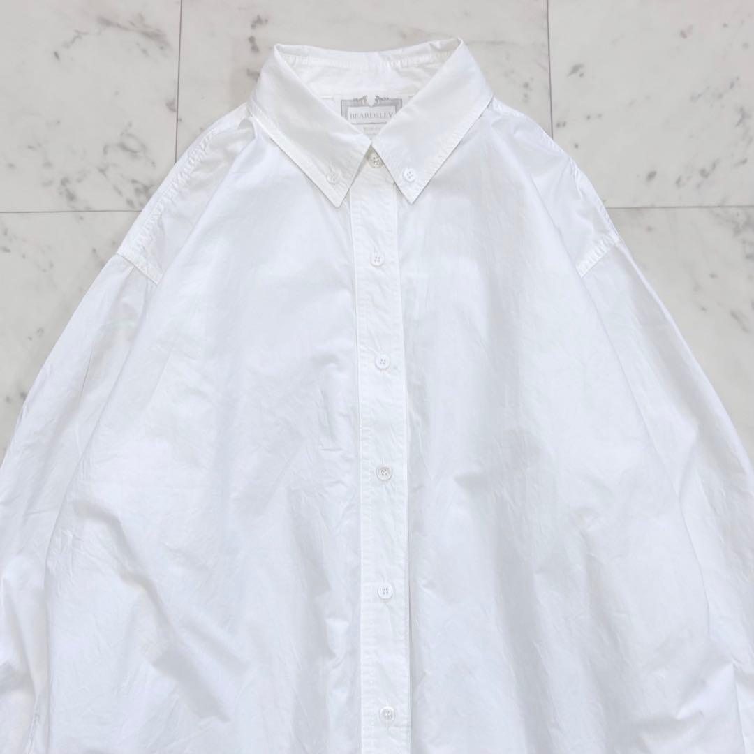 極美品✨ビアズリー シャツチュニック　ロングシャツ　白シャツ　オーバーサイズ